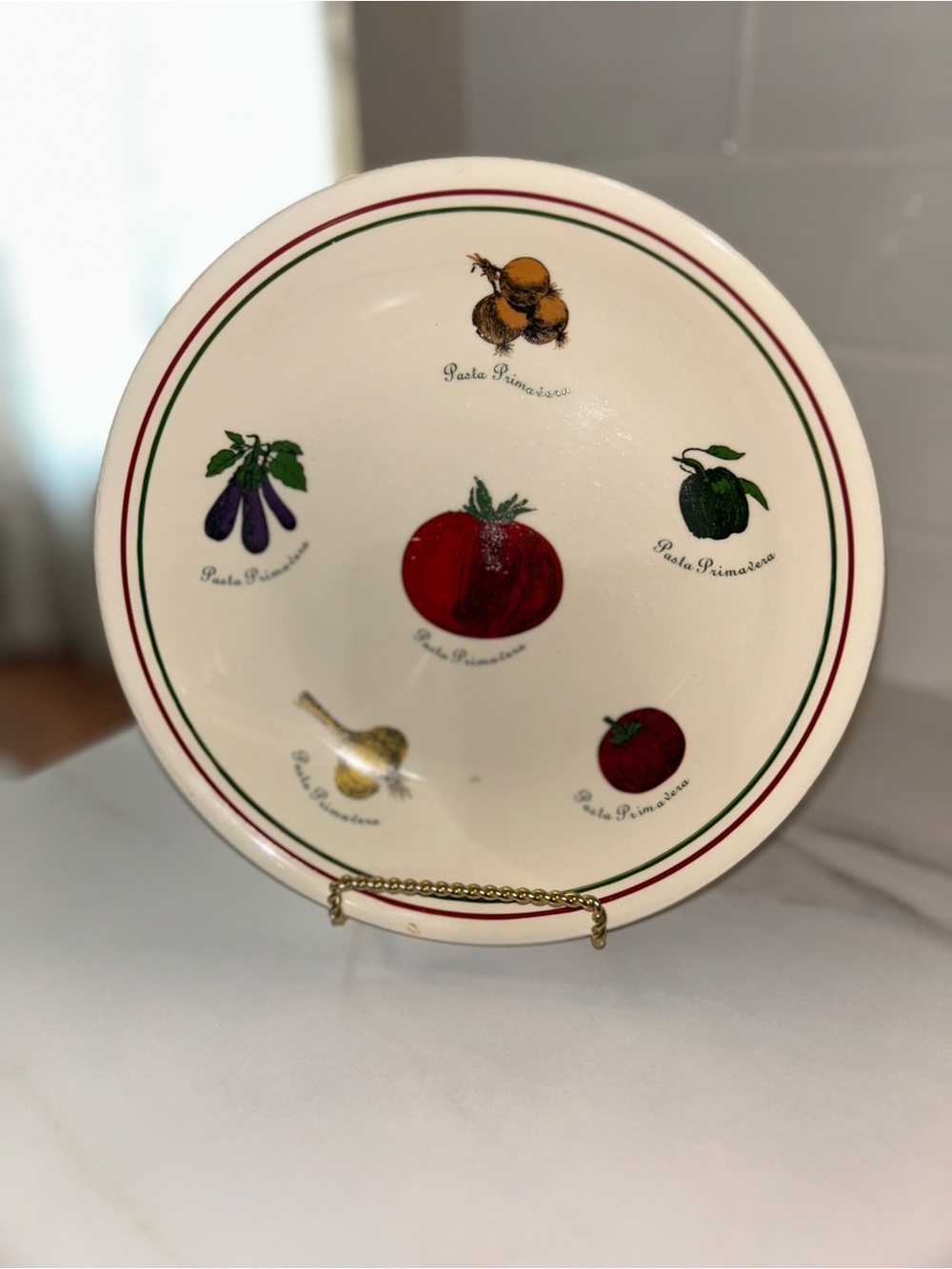 Set of four vintage “Pasta Primavera” bowls
